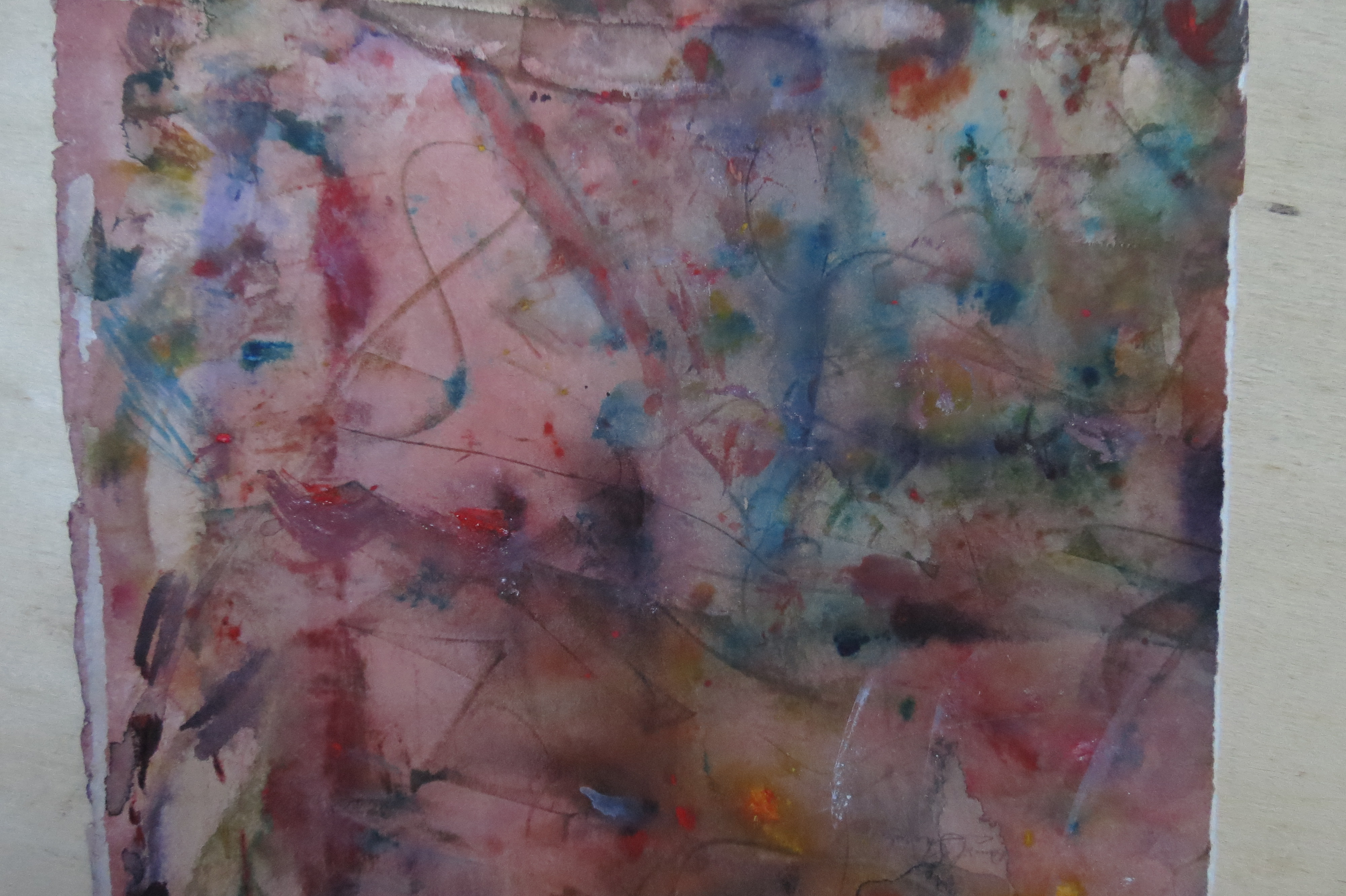 Miniature abstract on handmade watercolour paper